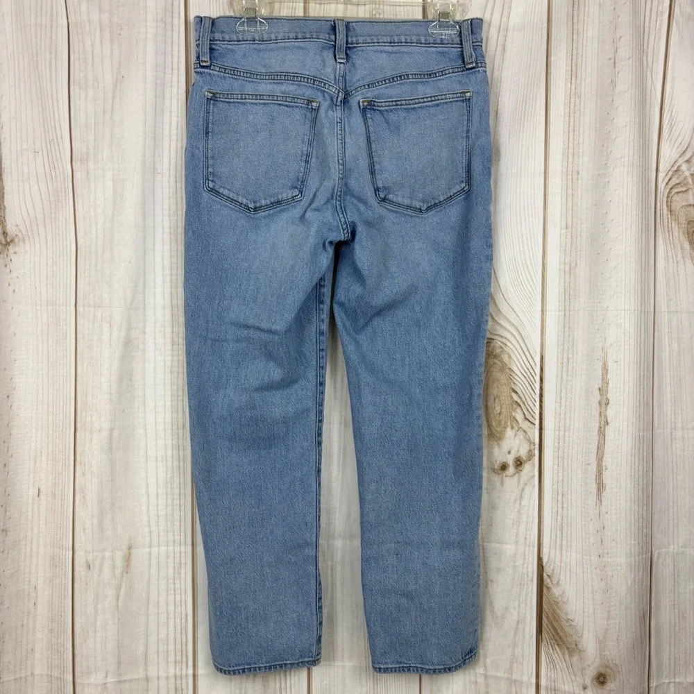 J Crew Cropped Jeans Slim Boyfriend Light Wash Hi Rise Ankle Capri Blue Size 28 - Picture 2 of 12